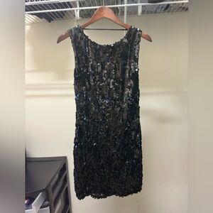 Black sequin mini dress